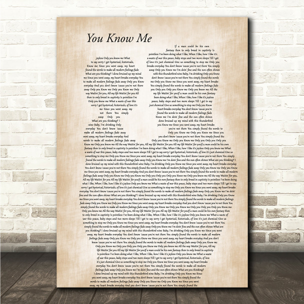 Robbie Williams You Know Me Father & Child Song Lyric Wall Art Canvas Framed Print