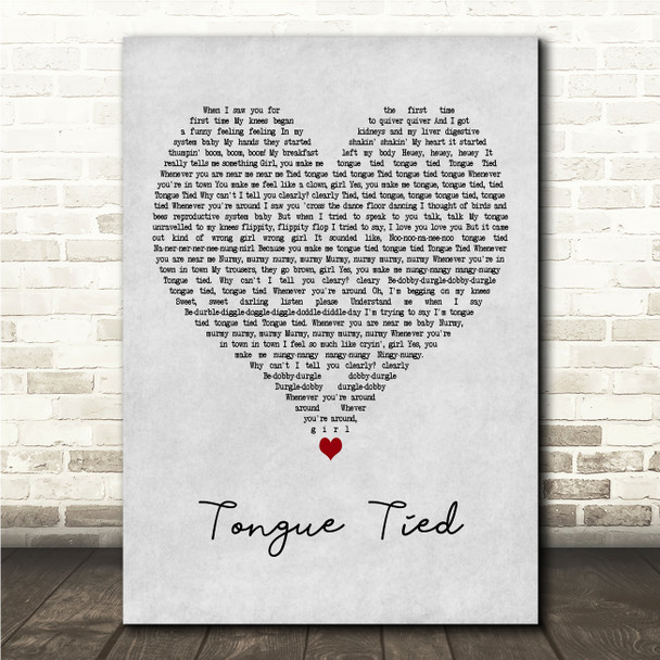 Red Dwarf Tongue Tied Grey Heart Song Lyric Wall Art Canvas Framed Print