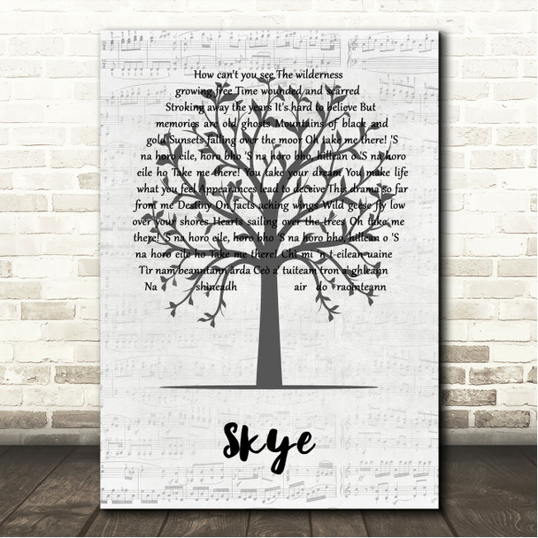 Runrig Skye Music Script Tree Song Lyric Wall Art Canvas Framed Print
