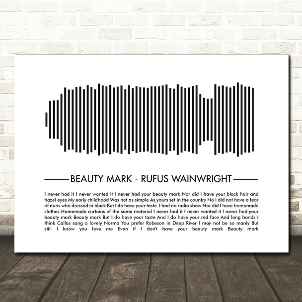 Rufus Wainwright Beauty Mark Sound Wave Minimal Song Lyric Wall Art Canvas Framed Print