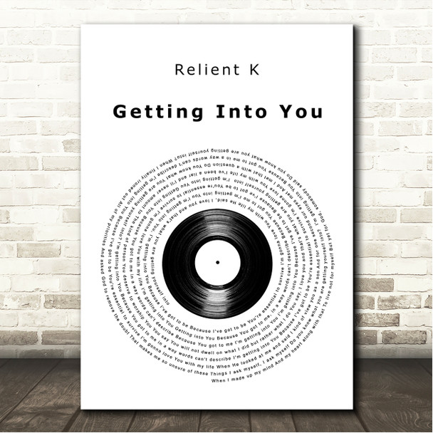 Relient K Getting Into You Vinyl Record Song Lyric Wall Art Canvas Framed Print