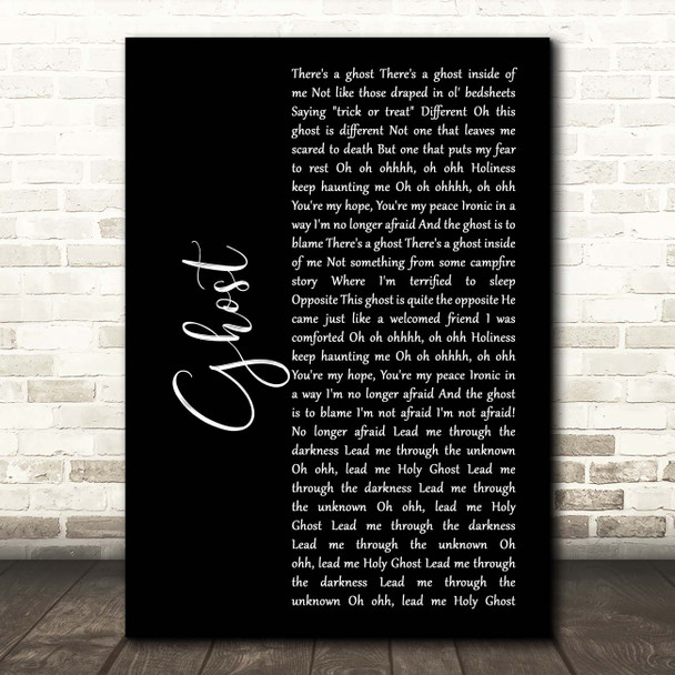 MercyMe Ghost Black Script Song Lyric Print