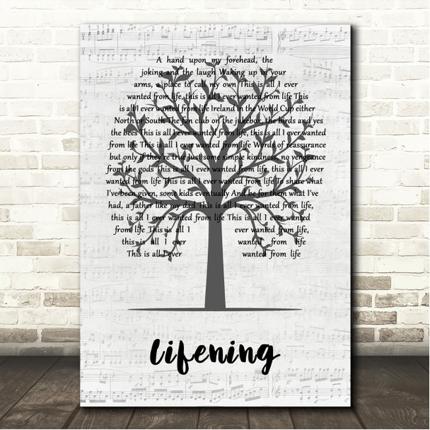 Snow Patrol Lifening Music Script Tree Song Lyric Wall Art Canvas Framed Print