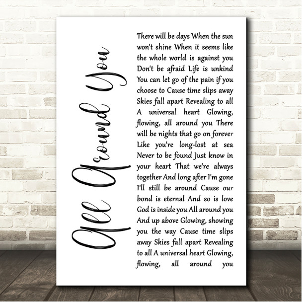 Sturgill Simpson All Around You White Script Song Lyric Wall Art Canvas Framed Print