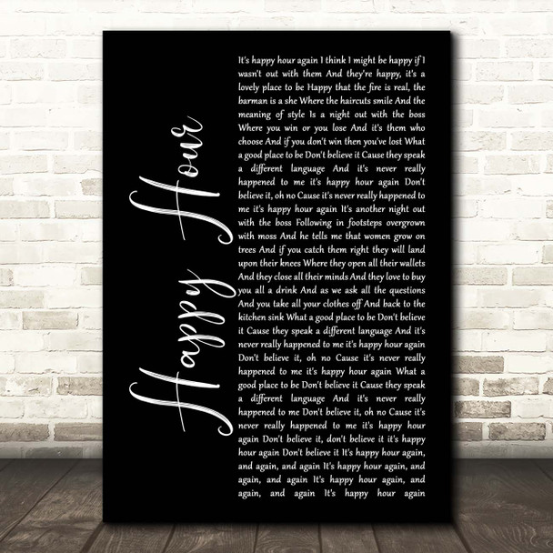 The Housemartins Happy Hour Black Script Song Lyric Print
