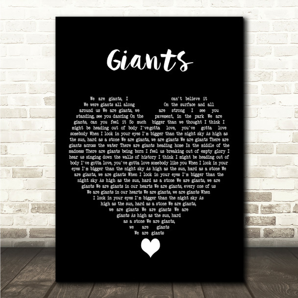 Take That Giants Black Heart Song Lyric Wall Art Canvas Framed Print