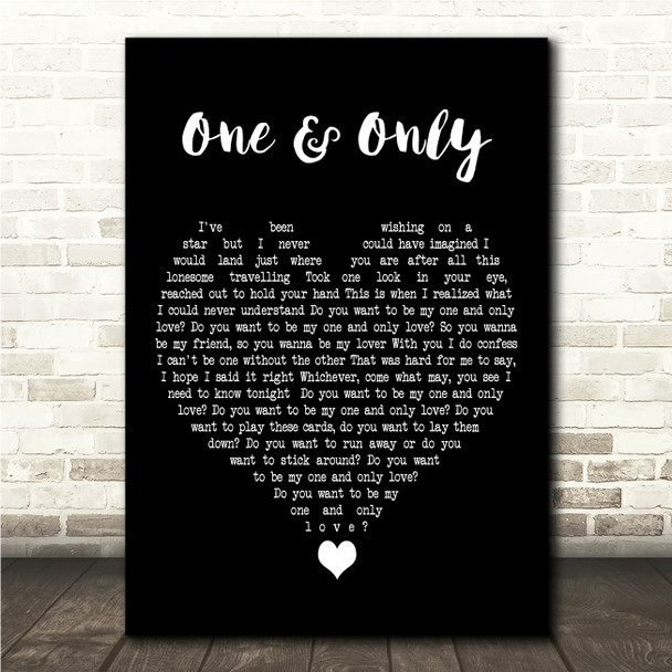 Teitur One & Only Black Heart Song Lyric Wall Art Canvas Framed Print