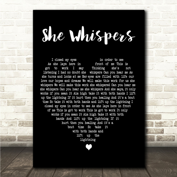 The Dunwells She Whispers Black Heart Song Lyric Wall Art Canvas Framed Print