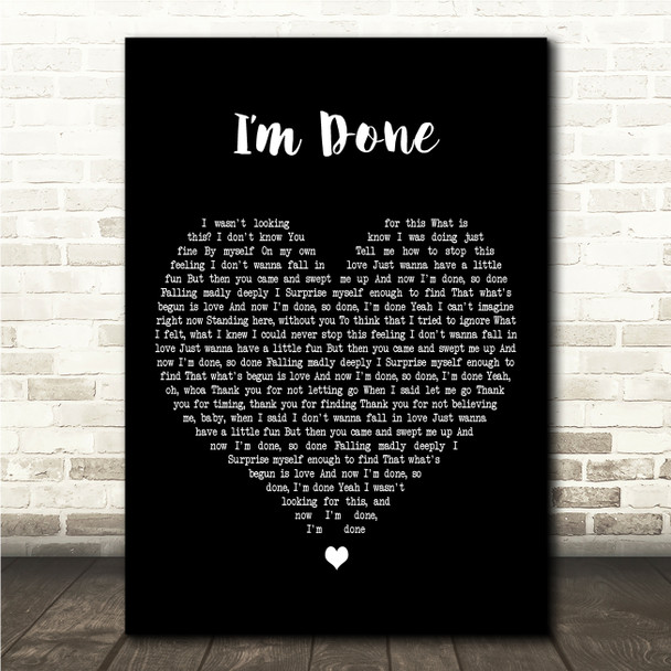 The Pussycat Dolls Im Done Black Heart Song Lyric Wall Art Canvas Framed Print