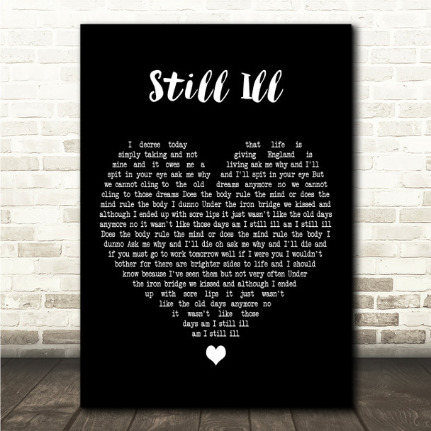 The Smiths Still Ill Black Heart Song Lyric Wall Art Canvas Framed Print