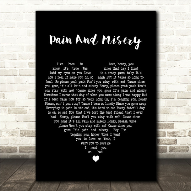 The Teskey Brothers Pain And Misery Black Heart Song Lyric Wall Art Canvas Framed Print