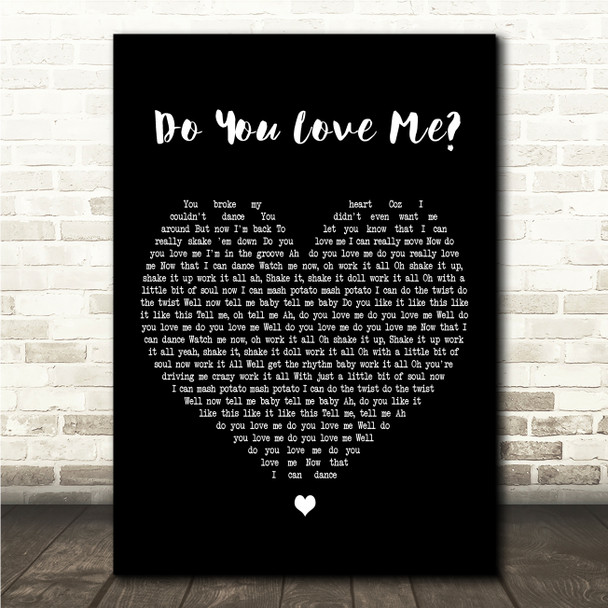 The Tremeloes Do You Love Me Black Heart Song Lyric Wall Art Canvas Framed Print