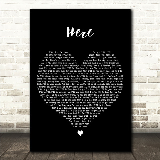 Tom Grennan Here Black Heart Song Lyric Wall Art Canvas Framed Print