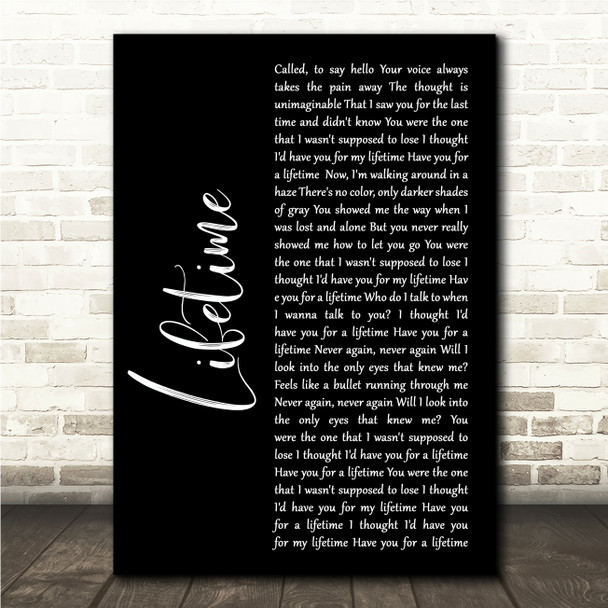 Three Days Grace Lifetime Black Script Song Lyric Wall Art Canvas Framed Print