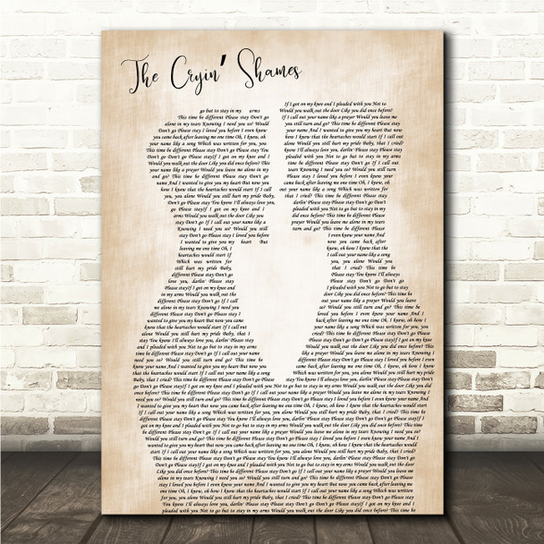 The Cryin Shames Please Stay Two Men Gay Couple Wedding Song Lyric Wall Art Canvas Framed Print
