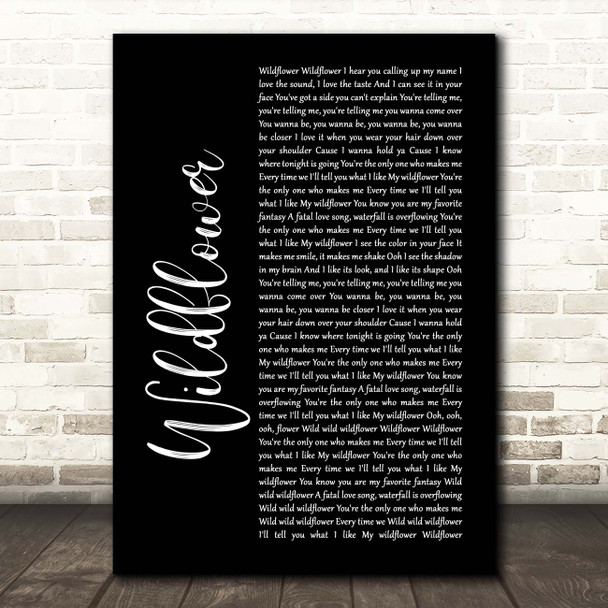 5 Seconds Of Summer Wildflower Black Script Song Lyric Print