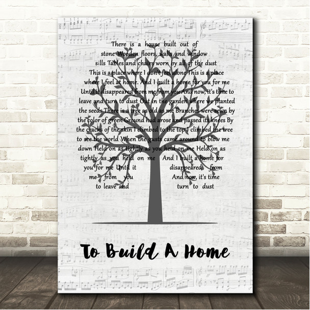 The Cinematic Orchestra To Build A Home Music Script Tree Song Lyric Wall Art Canvas Framed Print