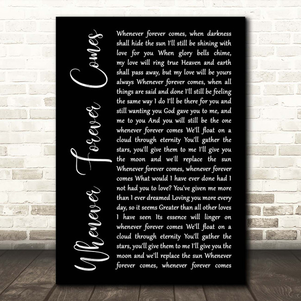 Dolly Parton feat. Collin Raye Whenever Forever Comes Black Script Song Lyric Print