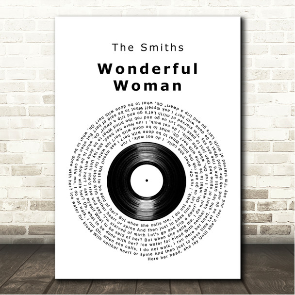 The Smiths Wonderful Woman Vinyl Record Song Lyric Wall Art Canvas Framed Print
