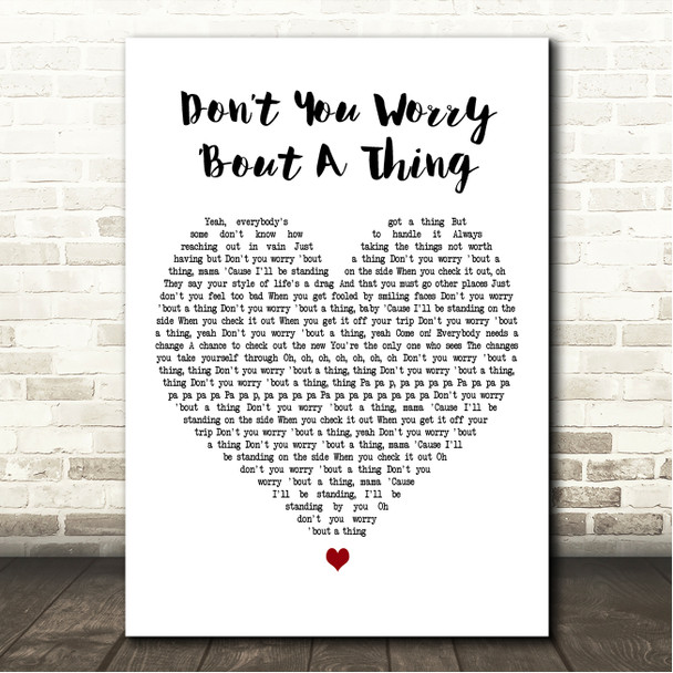 Tori Kelly Dont You Worry Bout A Thing White Heart Song Lyric Wall Art Canvas Framed Print