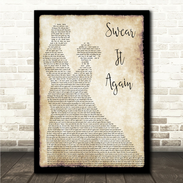 Westlife Swear It Again Man Lady Dancing Song Lyric Wall Art Canvas Framed Print