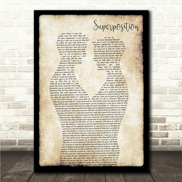 Young the Giant Superposition Gay Couple Two Men Dancing Song Lyric Wall Art Canvas Framed Print