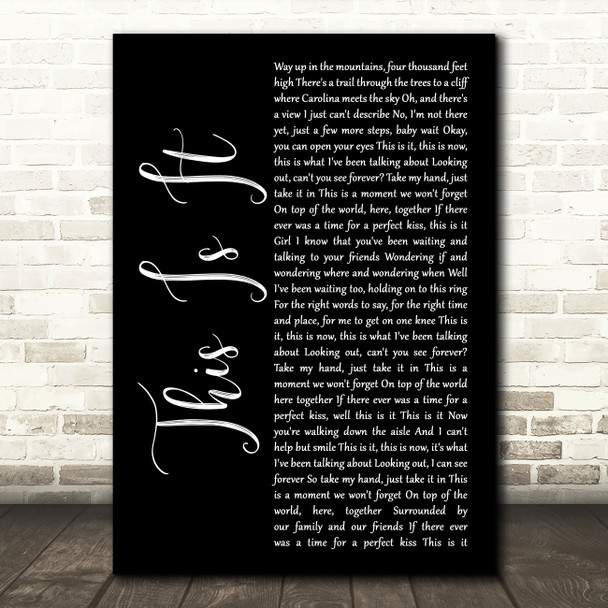 Scotty McCreery This Is It Black Script Song Lyric Wall Art Print