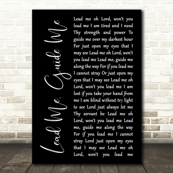 Elvis Presley Lead Me, Guide Me Black Script Song Lyric Wall Art Print
