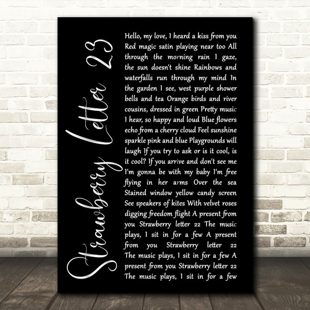 The Brothers Johnson Strawberry Letter 23 Black Script Song Lyric Quote Print