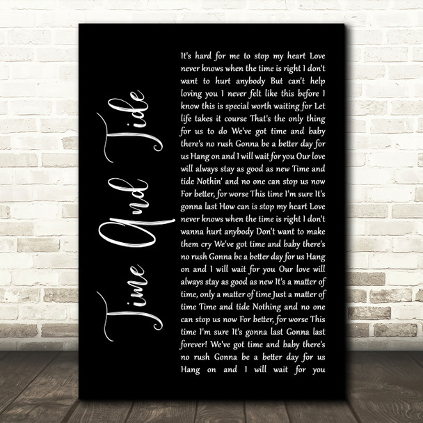 Basia Time And Tide Black Script Song Lyric Print