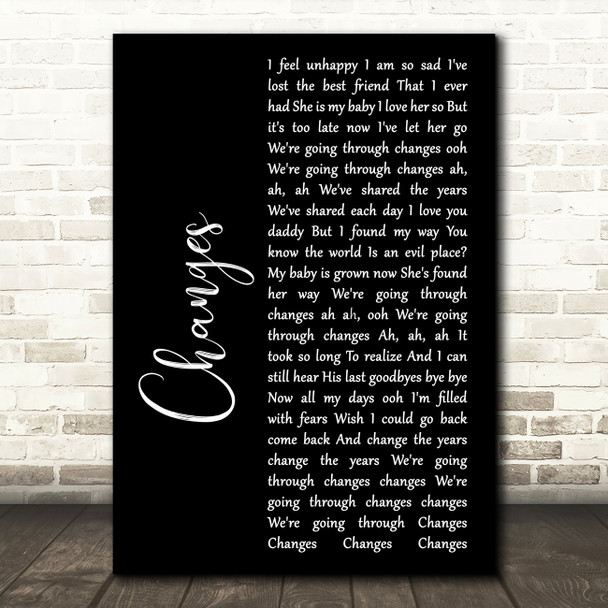 Kelly Osbourne feat. Ozzy Osbourne Changes Black Script Song Lyric Print