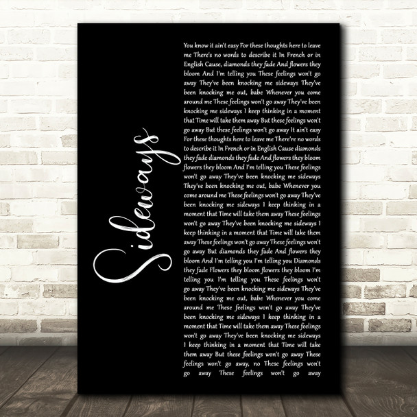 Citizen Cope Sideways Black Script Song Lyric Print