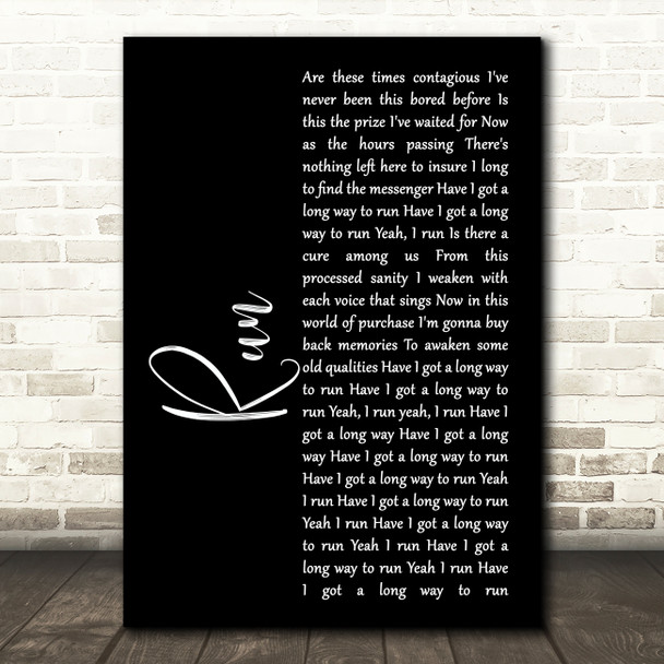 Ed Roland Collective Soul Run Black Script Song Lyric Print