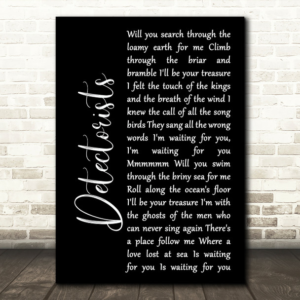 Johnny Flynn Detectorists Black Script Song Lyric Print