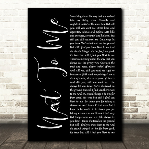 Imagine Dragons Next To Me Black Script Song Lyric Quote Print