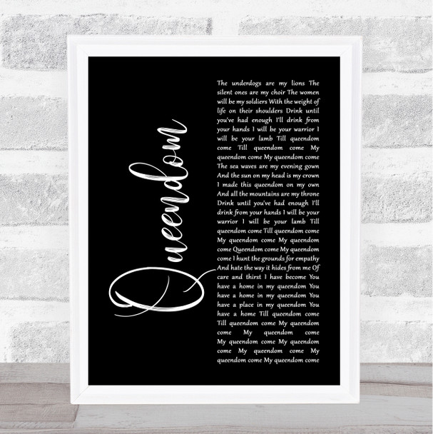AURORA Queendom Black Script Song Lyric Print