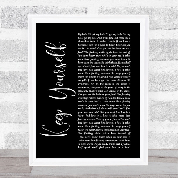Frightened Rabbit Keep Yourself Warm Black Script Song Lyric Print