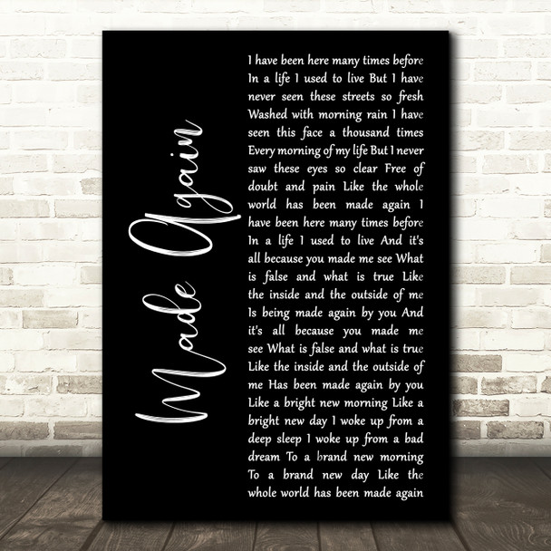 Marillion Made Again Black Script Song Lyric Music Art Print
