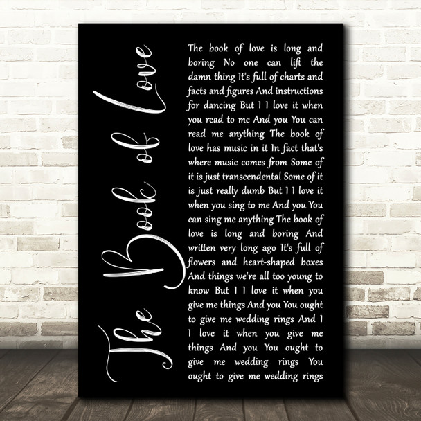 Peter Gabriel The Book of Love Black Script Song Lyric Music Art Print