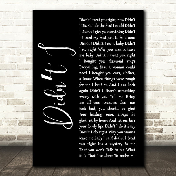 Darondo Didnt I Black Script Song Lyric Music Art Print