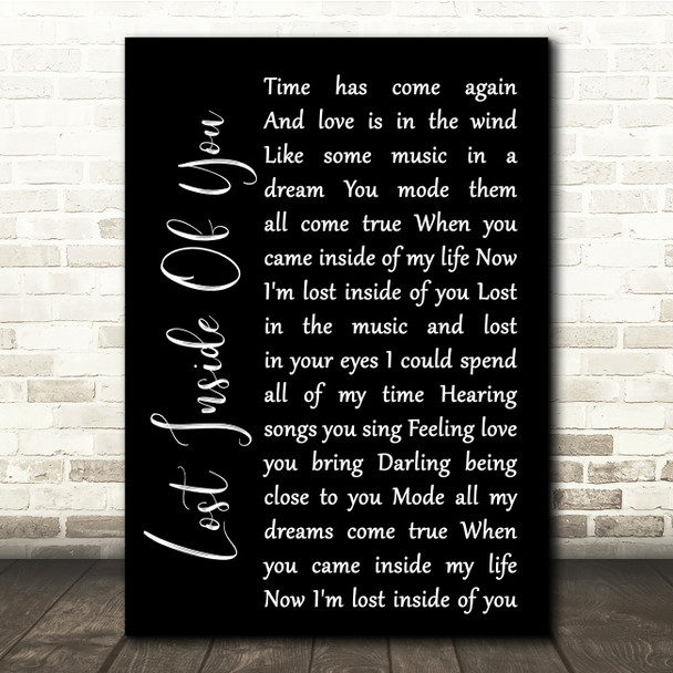 Barbra Streisand Lost Inside Of You Black Script Song Lyric Quote Music Print