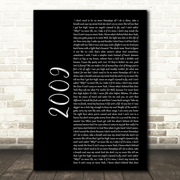 Mac Miller 2009 Black Script Song Lyric Quote Print
