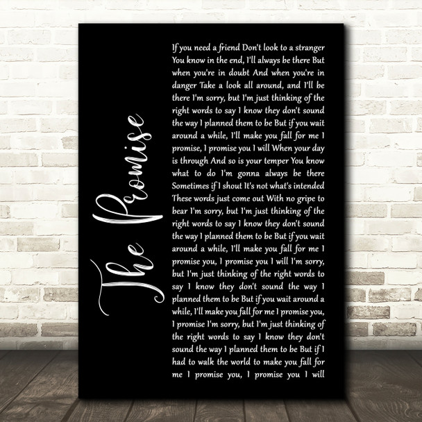 Sturgill Simpson The Promise Black Script Song Lyric Quote Print