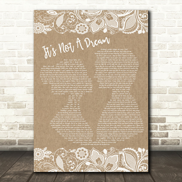 Sharon Corr It's Not A Dream Burlap & Lace Song Lyric Wall Art Print