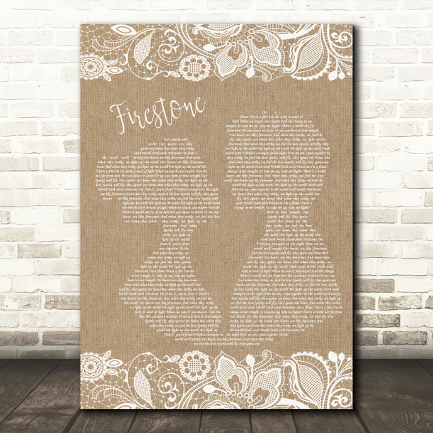 Kygo Firestone Burlap & Lace Song Lyric Print