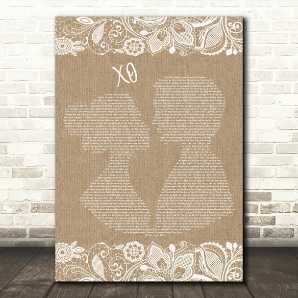 Beyoncé XO Burlap & Lace Song Lyric Print
