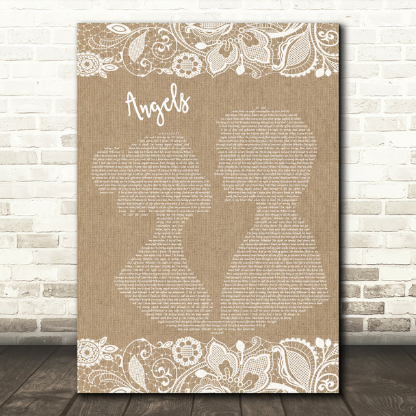 Robbie Williams Angels Burlap & Lace Song Lyric Music Art Print