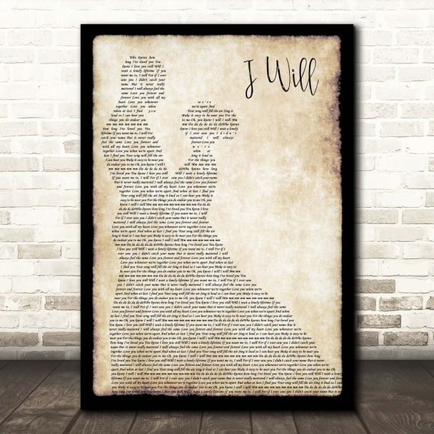 The Beatles I Will Man Lady Dancing Song Lyric Print
