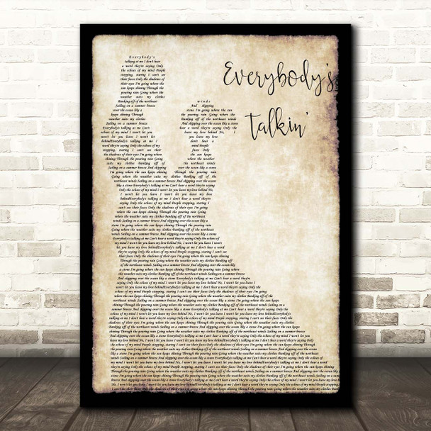 Harry Nilsson Everybody's Talkin' Man Lady Dancing Song Lyric Print