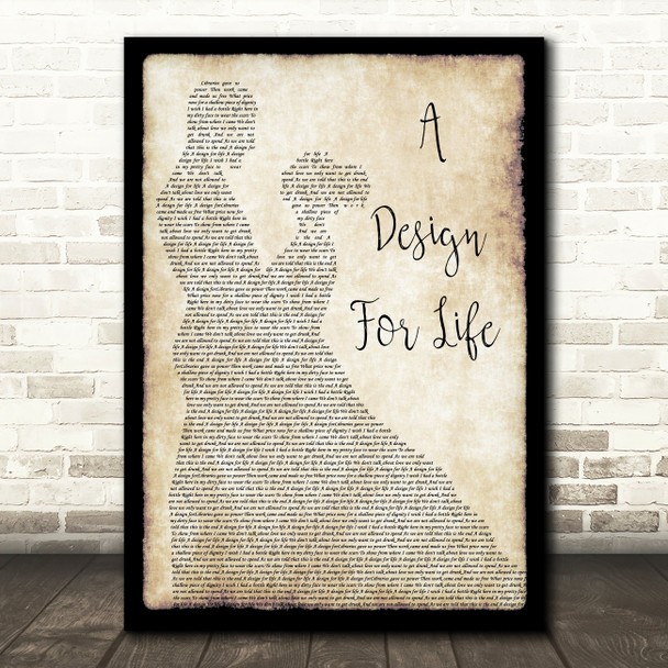 Manic Street Preachers A Design For Life Man Lady Dancing Song Lyric Quote Print